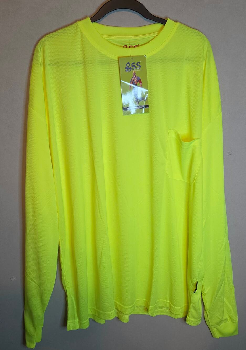 GSS Safety high-visibility LS Safety T-Shirt pocket moisture wicking size 4XL